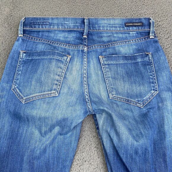 Citizens of Humanity Jeans Women’s 25 Dylan Drop Rise Cropped Straight Leg Blue - Picture 12 of 13